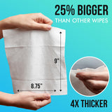 Extra Large Adult Bathing Wipes - Disposable Body Cleansing Wipes for Men, Women & Elderly - Great for Gym, Camping, Post Surgery - No Rinse Shower Bath Wipes - 40 Count