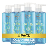 Safeguard Hydrating Liquid Hand Soap, Ocean Breeze Scent, Made with Plant Based Cleansers, 15.5 oz (Pack of 4)