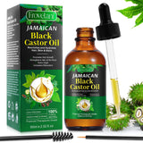 Jamaican Black Castor Oil, Organic Castor Oil for Hair Growth, Cold Press Unrefined, Thicker Eyelashes and Eyebrows, Massage Oil for Aromatherapy 60ML