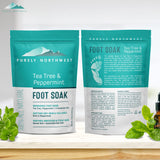 PURELY NORTHWEST-Tea Tree Oil & Peppermint Foot Soak with Epsom Salt-for Stubborn Foot Odor, Athletes Foot Burning & Itching, Damaged Discolored Nails-A Natural Callus Remover 16 Ounces