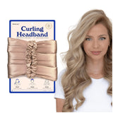 ROBECURLS Satin Heatless Hair Curler — The Original Curling Headband — Hair Accessory for Overnight Curls — Bigoudi Sans Chaleur en Satin — Includes 2 Scrunchies (Cream)