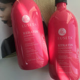 Luseta Keratin Smooth Shampoo and Conditioner Set Moisturizing and Hydrating for Damaged and Dry Hair Prevent Further Breakage Free of Sulfate and phosphate