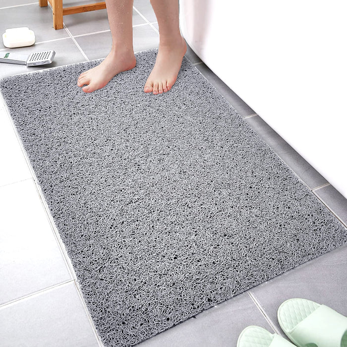 Shower Mats Non Slip for Elderly, 16x24’Lager Loofah Non Slip Shower Mat, Loofah Bath Mats for Shower, Non Slip Bath/Shower Mat for Elderly-Grey