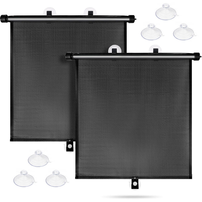 Sfee Car Window Shades for Baby-2 Pack Retractable Side Window Car Sun Shade Blocks UV Rays & Heat for Sun Protection Roller Sunshade Visor Window Shade for Kids,Passengers,Pets (20''x22'')
