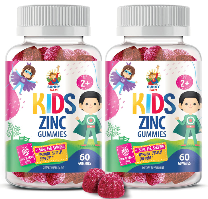 Zinc Gummies for Kids & Adults - Zinc Chewable Gummy for Immune Support - Powerful Natural Antioxidant Non-GMO Supplement for Children Men Woman Adults