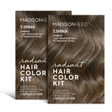 Madison Reed Radiant Hair Color Kit, Light Neutral Brown for 100% Coverage of Resistant Gray Hair, Ammonia-Free, 7.5NNA Umbria Light Brown, Permanent Hair Dye, Pack of 2