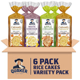 Quaker Large Rice Cakes, Gluten Free, 3 Flavor Variety Pack, 6 Count