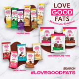 Love Good Fats Keto Bars, Truffle Lemon Mousse - Plant-Based Protein Snack, Low Carb, Low Sugar, Gluten Free, Non GMO, 12 Pack