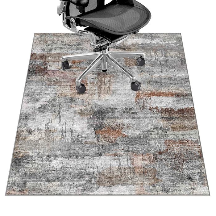 Office Chair Mat for Hardwood Floor&Tile Floor,36"X 48" Heavy Duty Desk Chair Mat for Hard Floors,Under Desk Rug for Rolling Computer Chair,Anti Slip,Low Pile Carpet Floor-Abstract Grey
