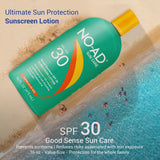 NO-AD SPF 30 Sunscreen Lotion | Broad Spectrum UVA/UVB Protection | Water Resistant | Octinoxate & Oxybenzone Free with moisturizing Vitamin E and Aloe 16oz | Pack of 2