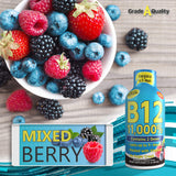 Vitamin Energy Shots, Mixed Berry Flavor, Up to 7+ Hours of Energy, 1.93 Fl Oz, 48 Count