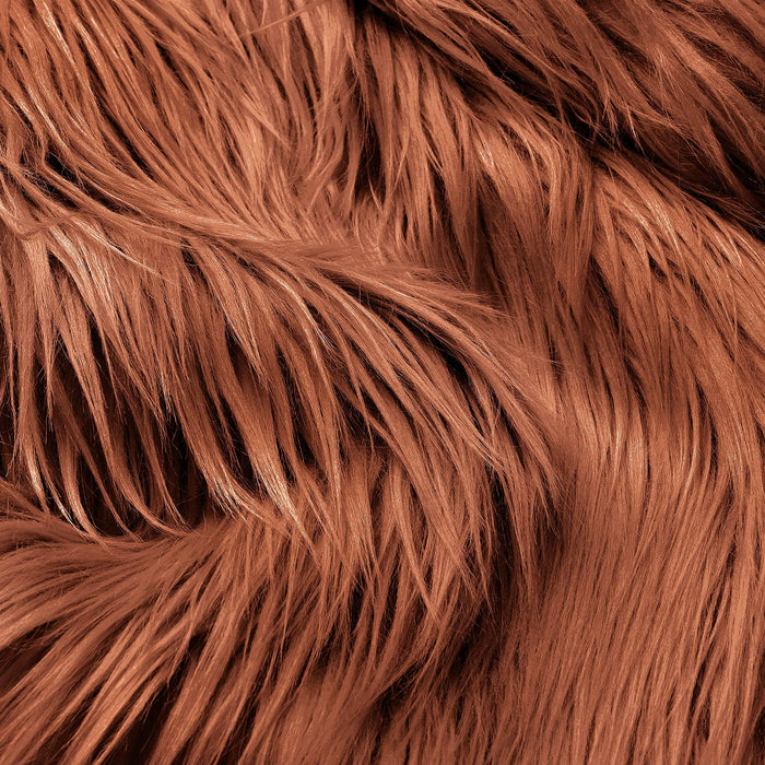 Faux Fur Fabric Christmas Fluffy Fuzzy Craft Shaggy Synthetic Plush Patch Sewing Fur Cuts for DIY Halloween Winter Costume Gnome Beard Miniature Dolls Costume Rugs Mats (Brown,60 x 18 Inch)