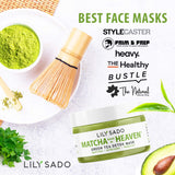 LILY SADO Green Tea Matcha & Avocado Face Mask - Organic Natural Vegan Facial Mask - Anti-Aging Antioxidant Defense Against Acne, Blackheads & Wrinkles for a Soft Glowing Complexion – 4 oz