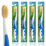 MOUTHWATCHERS Dr Plotkas Extra Soft Bristle Flossing Toothbrush Manual Soft Toothbrush for Adults | Ultra Clean Nano Toothbrush | Good for Sensitive Teeth and Gums | Blue, 4 Count