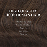 GOO GOO Clip in Hair Extensions Real Human Hair, Remy Human Hair Extensions Clip ins for Women, Natural Human Hair, 16inch 120g 7Pcs, 4/27/4 Balayage Chocolate Brown to Caramel Blonde