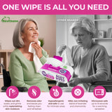 XL Bath Wipes for Adults Bathing No Rinse (2pk) - 100 Count + 8 Travel Wipes - 9"x12" Disposable Washcloths for Adults - Surgery Recovery Supplies, Elderly Incontinence & Health Care Products