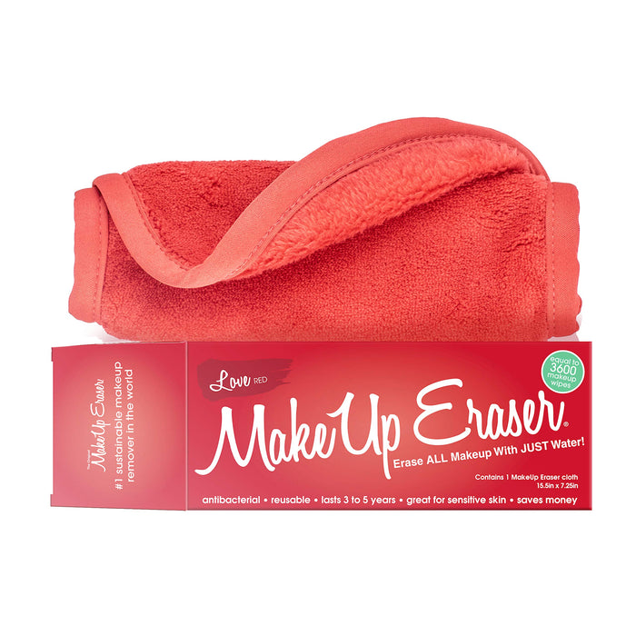 The Original MakeUp Eraser, Erase All Makeup With Just Water, Including Waterproof Mascara, Eyeliner, Foundation, Lipstick, and More (Love Red)