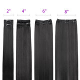 Mihugass Yaki Straight Clip in Hair Extensions For Black Women 100% Unprocessed Brazilian Virgin Hair Yaki Clip Ins Natural Black Color 8pcs with 18Clips Per Set 120G (16 Inch)