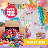 Party Candy Variety Pack - 10 Pounds Over 700 Pieces - Smarties, Warheads, Lollipops, Taffies, Fun Size Pinata Stuffers - Bulk Box