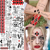 YEZUNIR 6 Sheets Harley Quinn Tattoos Temporary