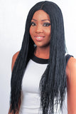 WOW BRAIDS Twisted Wigs, Micro Million Twist Wig - Color 1 - 22 Inches. Synthetic Hand Braided Wigs for Black Women.