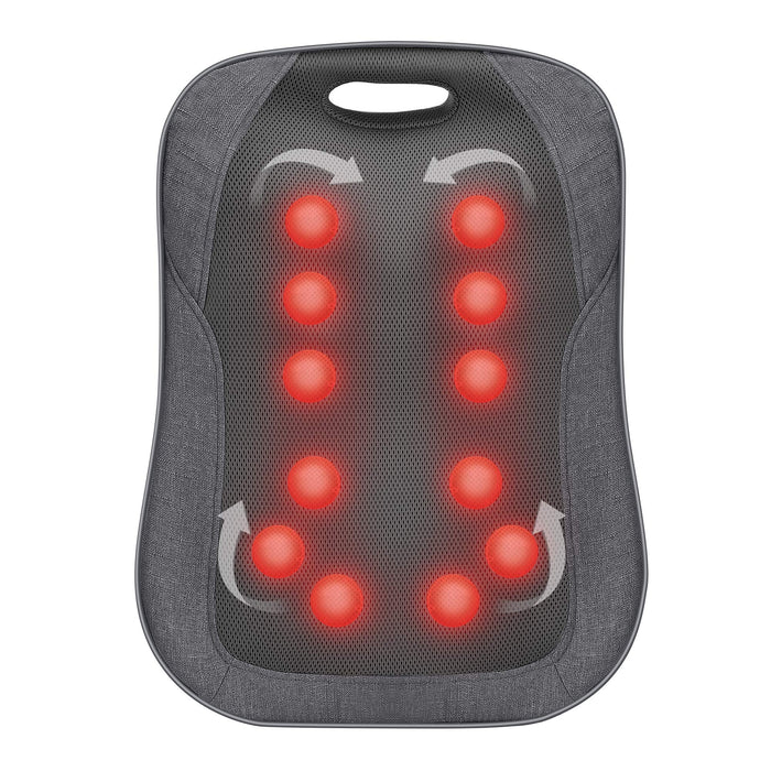 CooCoCo 14"×19" Shiatsu Back Massager with Heat, Mothers Day Gifts for Mom Portable Massage Chair Pad, Kneading Massage for Pain Relief, Chair Massager for Office Home, Birthday Gifts for Women Men