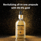 Pure Gold 24K Ampoule 3.38 fl.oz / 100ml | 99.9% 24K Pure Gold All in One Ampoule, 5 Revitalizing Extracts To Minimize Moisture Loss, Brightens | Korean Skincare, For All Skin Types