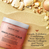 MAJESTIC PURE Himalayan Salt Body Scrub with Collagen and Sweet Almond Oil - Exfoliating Salt Scrub to Exfoliate & Moisturize Skin, Deep Cleansing - 10 oz