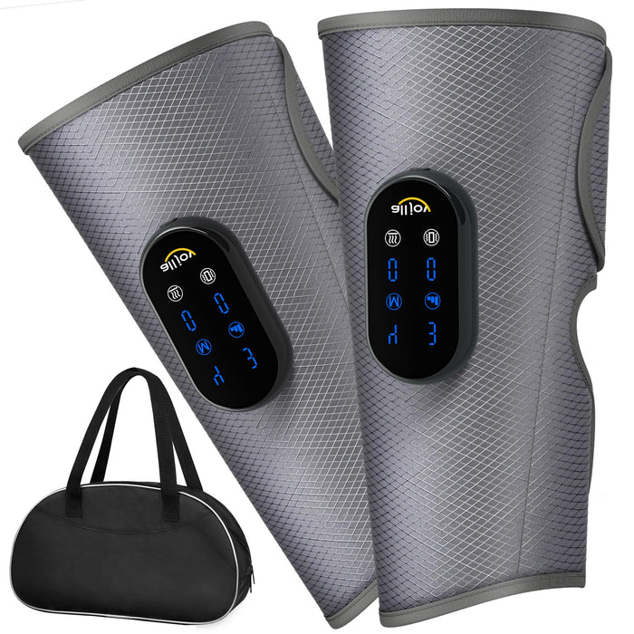 ALLJOY Cordless Leg Massager for Circulation and Pain Relief, Rechargeable Calf Massager with 4 Modes, 2 Heating Levels, 4 Vibration Functions and 30min Auto-Off Gift for Family Friends (A Pair)