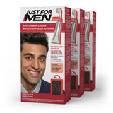 Just For Men Easy Comb-In Color Mens Hair Dye, Easy No Mix Application with Comb Applicator - Rich Black, A-65, Pack of 3