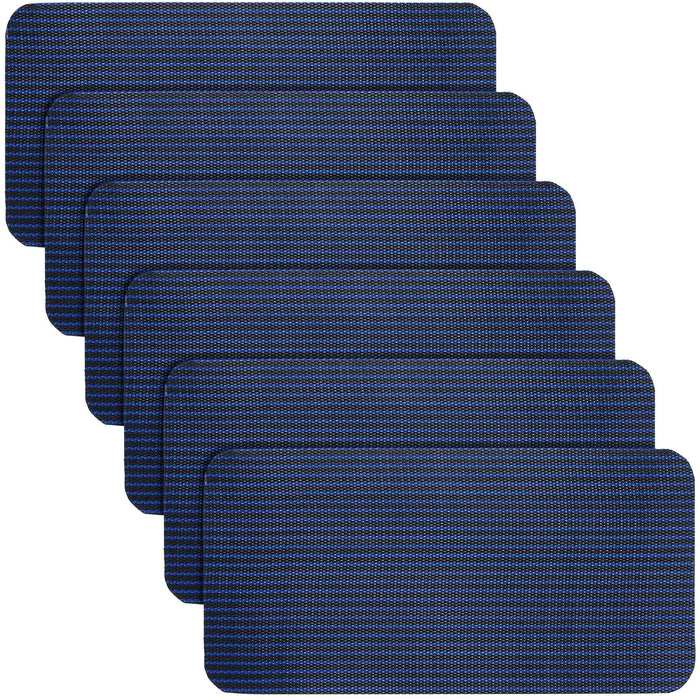 Treela 6 Pcs Pool Safety Cover Patch Kit Repair Kit Blue Swimming Pool Patch Repair Mesh Self Adhesive Mesh Inground Saver Pond Covers (4 x 8 Inch)