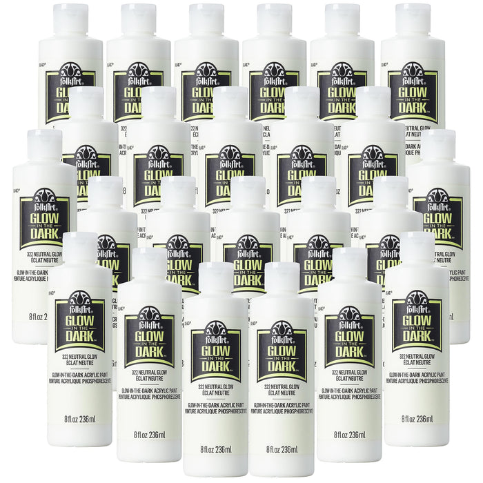 FolkArt 322E Glow in the Dark Paint, 8 oz, Neutral- (Pack of 24)