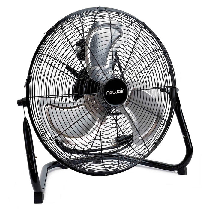 NewAir 18" High Velocity Industrial Floor Fan, Heavy Duty Metal Fan, Adjustable Tilt and 3 Speeds up to 4012 CFM, Rotatory Switch | Garage Fan for Indoor, Warehouse, Workshop, Gym or Home