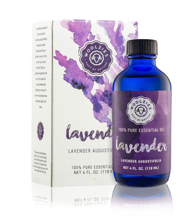 Woolzies Lavender Essential Oil - Aromatherapy Essential Oils for Diffuser and Topical Use | 100% Pure Therapeutic Grade Lavendar | 4 Fl Oz