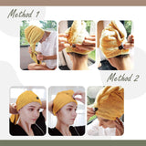 myHomeBody Hair Towel Wrap, Luxury Rapid-Dry Hair-Drying Turban, Ultra Soft and Quick Drying Absorbent Charcoal Fiber, with Coconut Shell Button – Mango