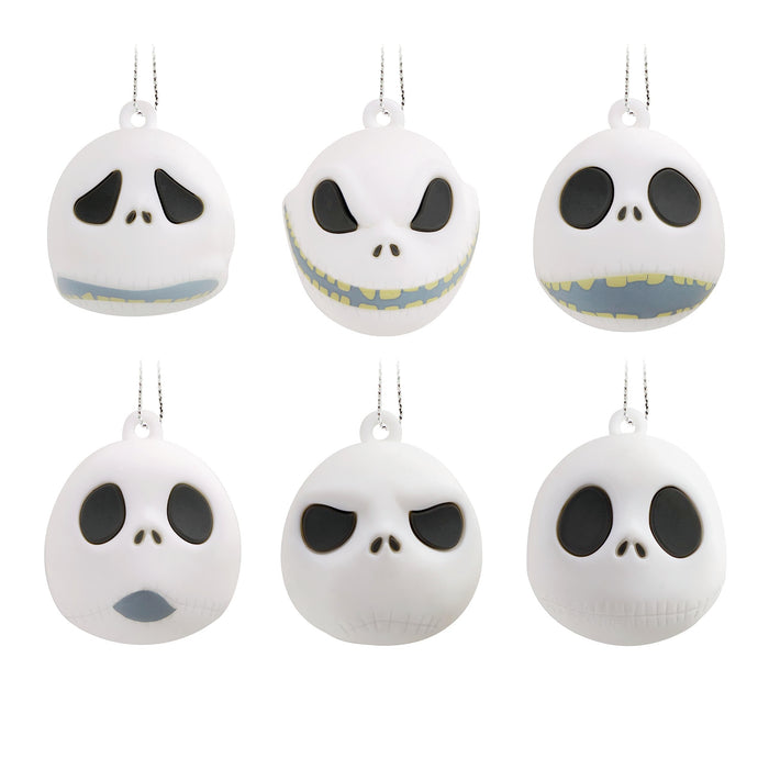 Hallmark Disney Tim Burton's The Nightmare Before Christmas Jack Skellington Heads Mini Christmas Ornaments, Shatterproof, Set of 6