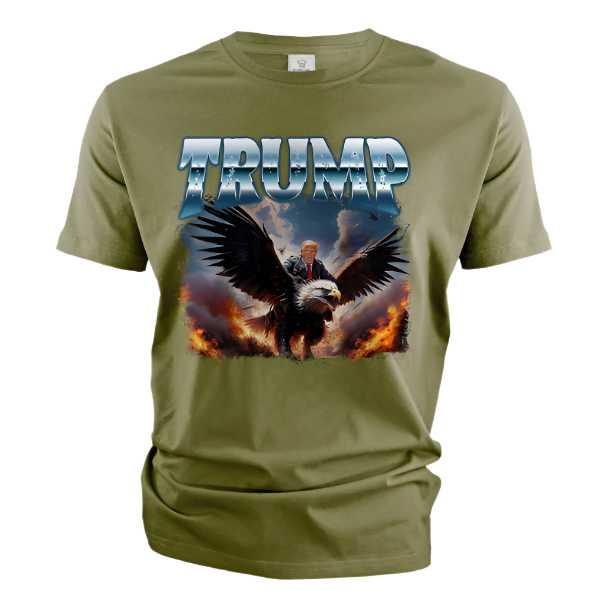 Mens Eagle Shirt Donald Trump Tee Trump Eagle Shirt USA Patriotic Gift Shirt, Military Green (L)