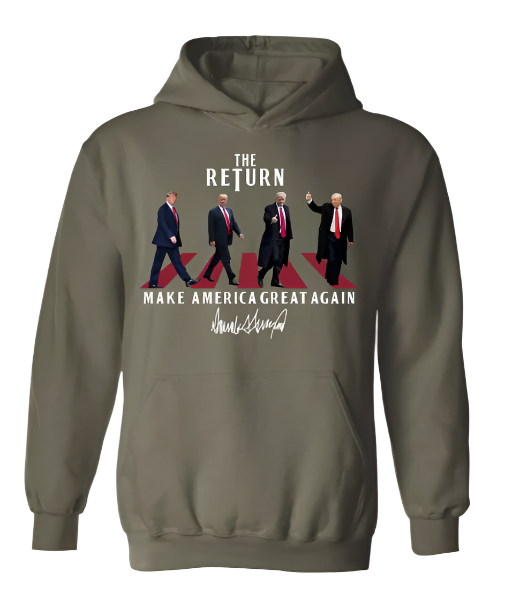 President Donald Trump 47 Dance Signature Hoodie MAGA Unisex M L XL 2XL USA NEW - Army Green with White (XL)