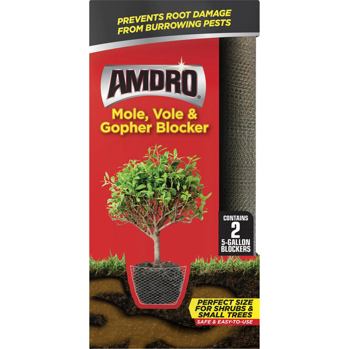 Amdro Mole Vole Gopher Blockers Pkg of (2) 5 Gallon Blockers Shrubs Trees Roots