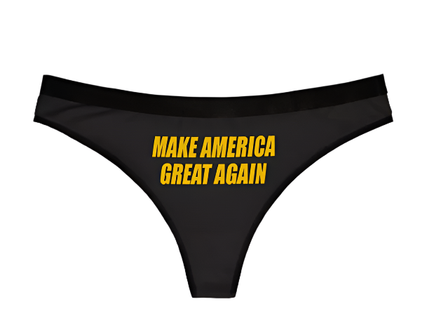 Donald Trump Dark MAGA Thong Make America Great Again Thong Panties (S)