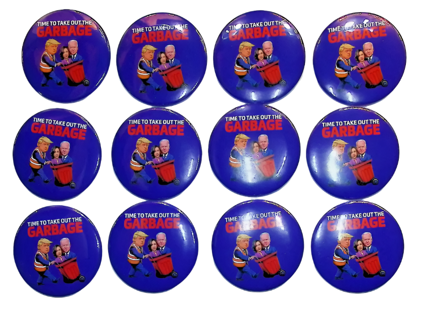 Time To Take Out The Garbage 2024 President USA Donald Trump Lot 12 Buttons