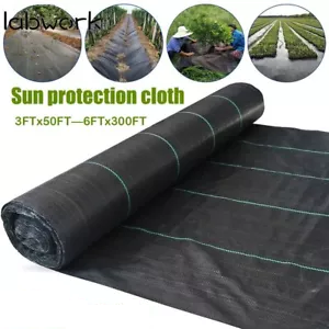 Heavy Duty Weed Barrier Fabric Woven Earthmat Ground Cover 3.2 Ounce Landscape - Size: 3FT x 150FT