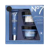No7 Lift & Luminate Triple Action Skincare Set - Broad Spectrum Anti Aging Day Cream SPF 30 + Vitamin C Wrinkle Serum + Collagen Peptide Brightening Night Cream (3 Piece Kit)
