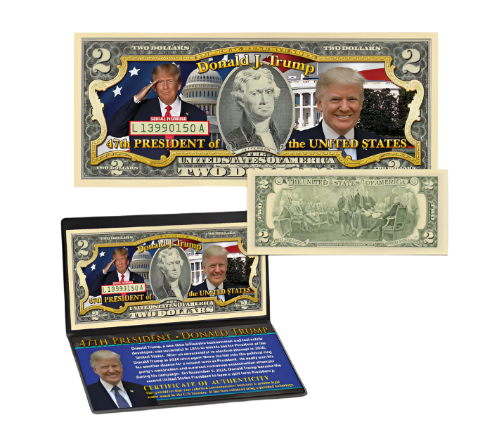 President Donald Trump 2024 Genuine $2 Bill - 47th President