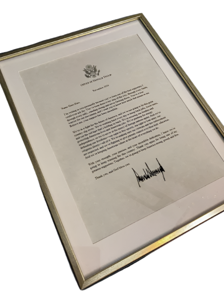 SIGNED 2024 ELECTION Thank You from Donald Trump Personalized -OFFICIAL STYLE