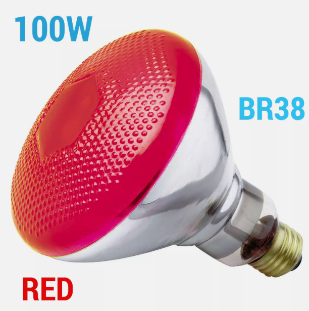 Satco S4424 RED Reflector Bulb Floodlight 100W BR38 120V Medium E26 Base 100BR38