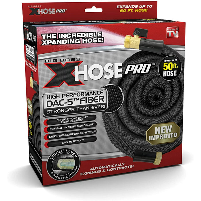 XHOSE Garden Hose Xhose Pro 50 Foot Expandable High Performance Fibre Dac-5