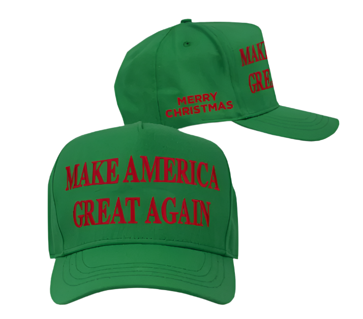 Donald Trump Cali-Fame Never Surrender Green Christmas 2024 Victory Hat MAGA Hat