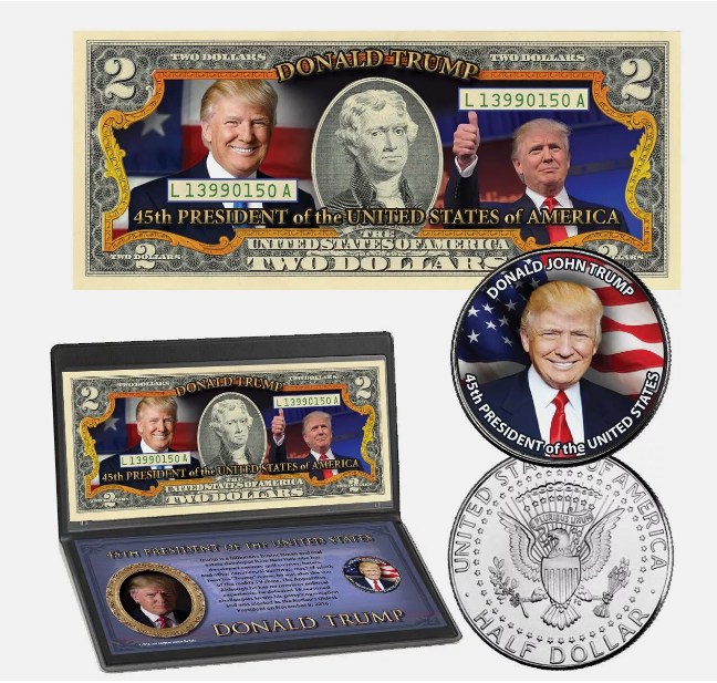 President Donald Trump Genuine $2 Bill and Coin Set - 45th President