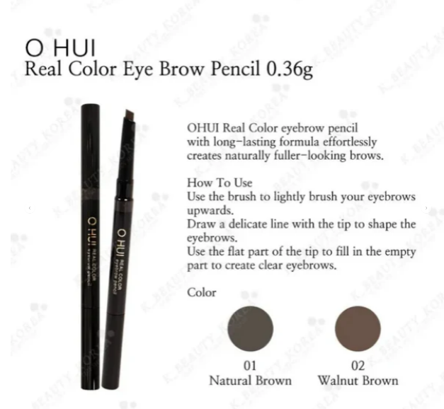 O HUI Real Color Eyebrow Pencil (2 Color)
